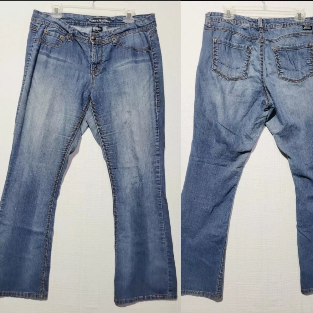 Source of Wisdom Women's size 14 blue jeans medium wash measured LOOK